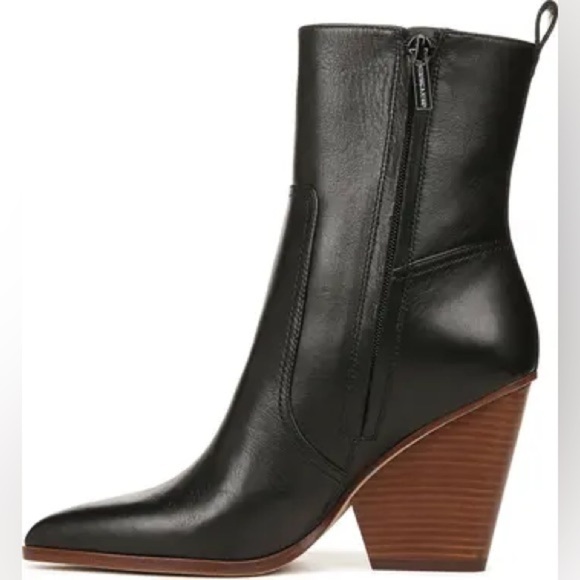 Veronica Beard Black Leather Ankle Boots - Picture 2 of 16